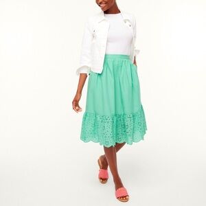 J.JILL EYELET MIDI SKIRT MEDIUM
